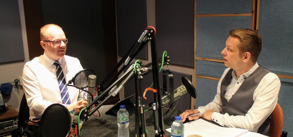 Richard Usher interviews Chris Lunn in the Glisten podcast studio