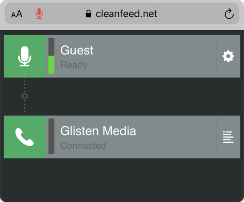 Cleanfeed - iOS -Guest Connected to Glisten Media